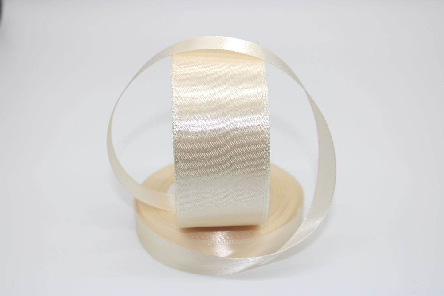 Cream, single face Ribbon available in 15, 20, 25, 40, and 50 mm for Ribbon Skirts, Shirts, Crafts, Weddings and gifts