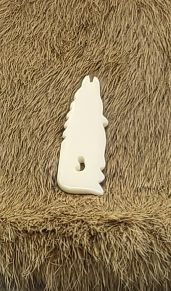 Wolf Pendant, Cow Bone, Hand Carved for Necklaces, Bracelets, Earrings, Chokers, Regalia, Decoration