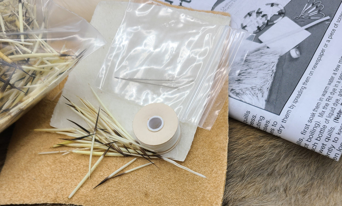 Porcupine Quill Kit with bonus earring mini kit. Everythingthing you need to create 2 projects with a bonus 3rd project of earrings.