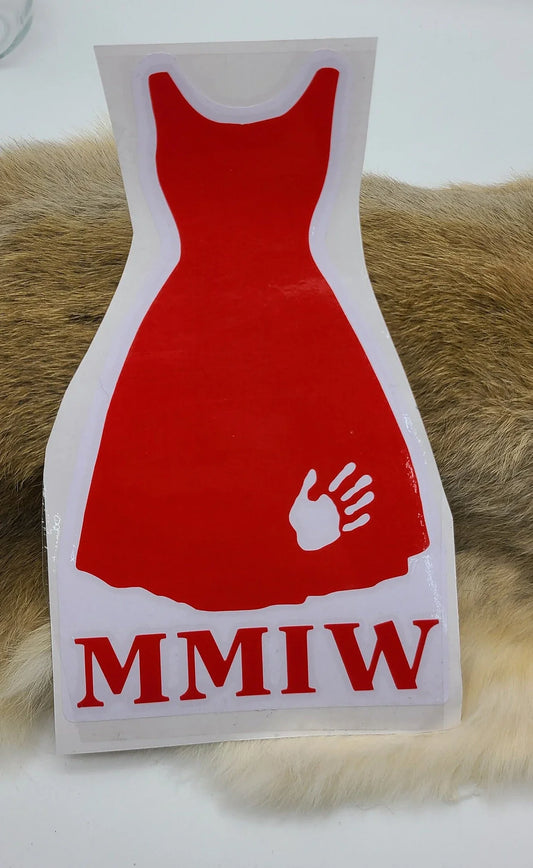 MMIW Missing and Murdered Indigenous Women, Decal Stickers, Red Dress, Red Hand, Awareness