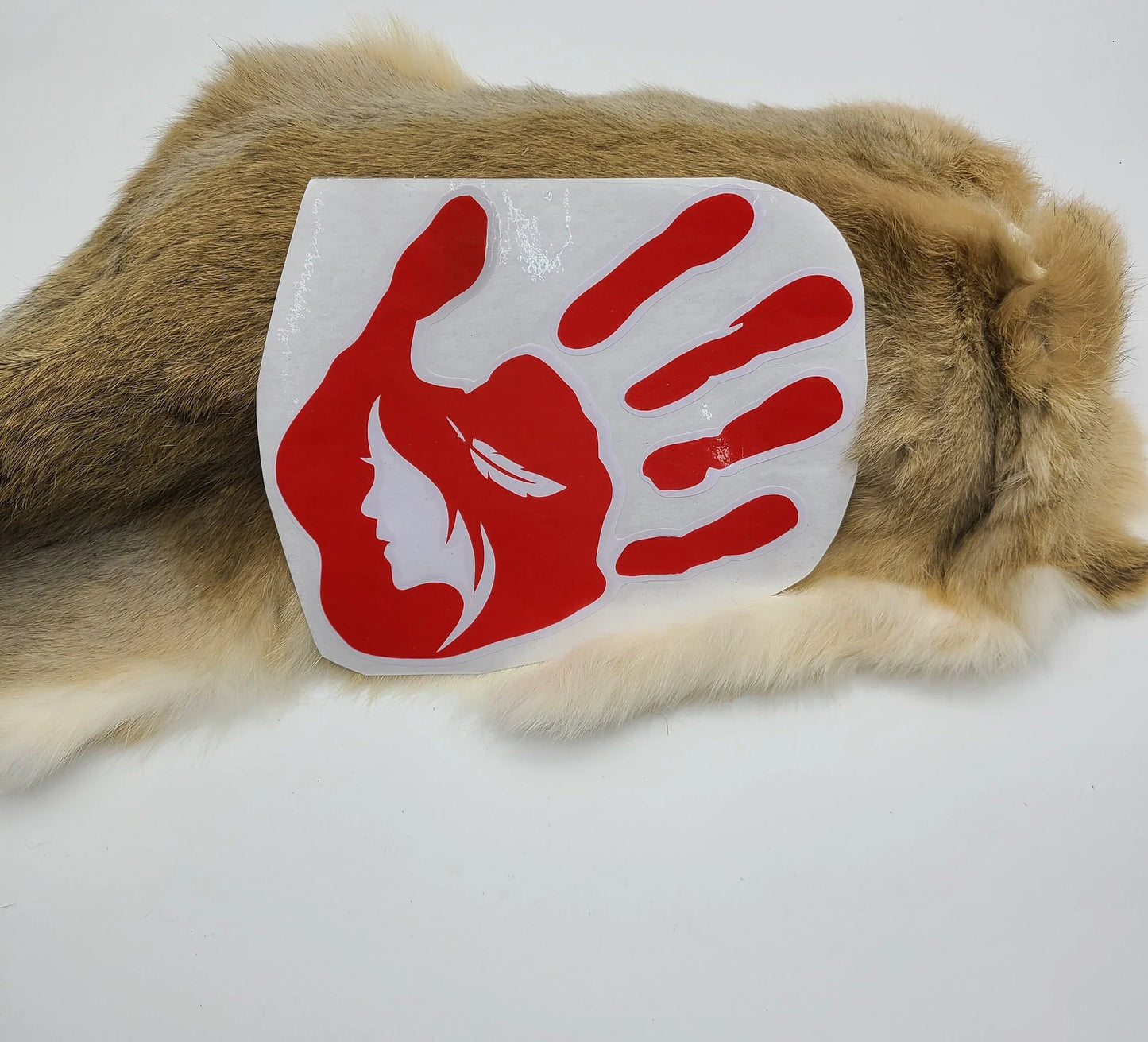 MMIW Missing and Murdered Indigenous Women, Decal Stickers, Red Dress, Red Hand, Awareness