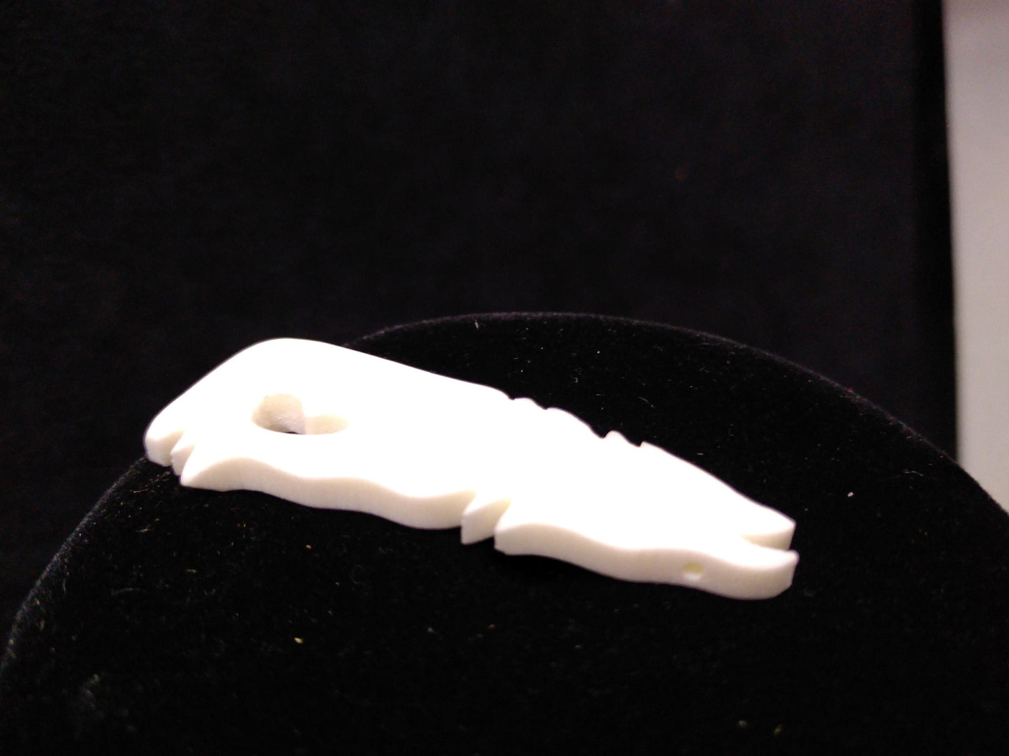 Wolf Pendant, Cow Bone, Hand Carved for Necklaces, Bracelets, Earrings, Chokers, Regalia, Decoration