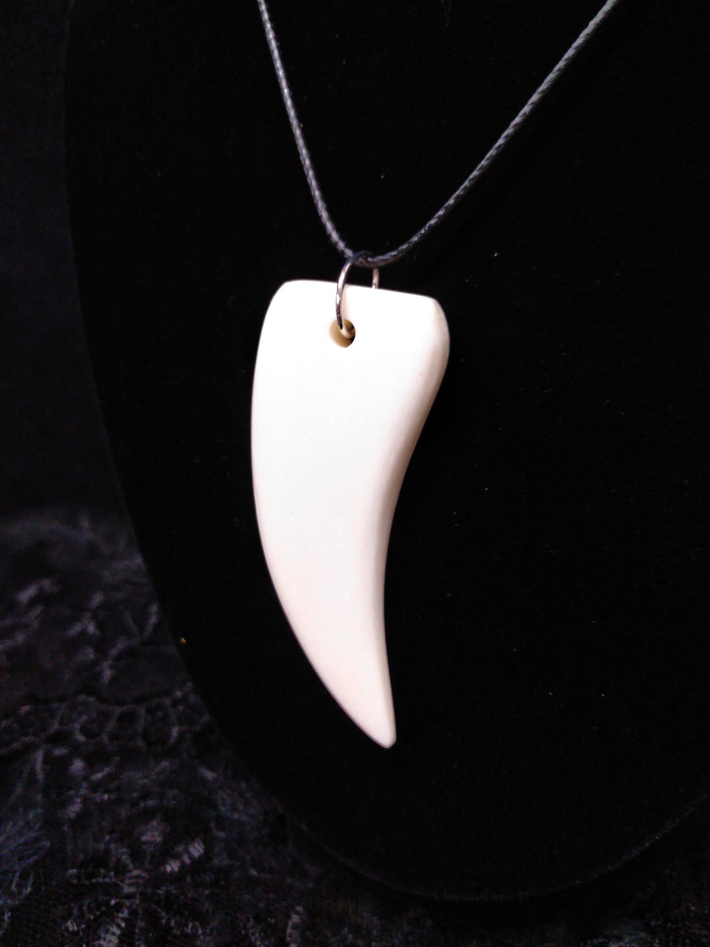 White Cow Bone, Hand Carved Black Bear Claw Pendant for Necklaces, Charms, Jewelry, Pendants, Regalia, Decoration, Broaches