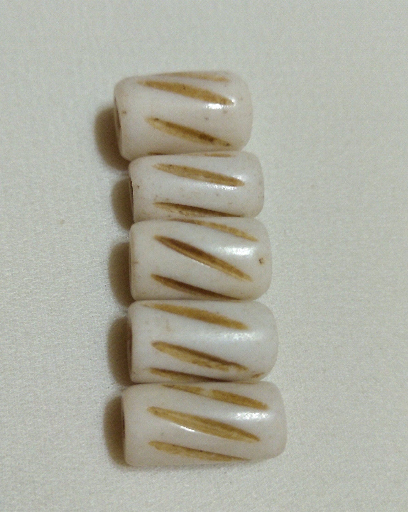 Hand carved Cow Bone Beads 6mm x 11mm packages of 10, 20 and50 for Necklaces, Bracelets, Earrings, Chokers, Breast Plates, Arm Bands