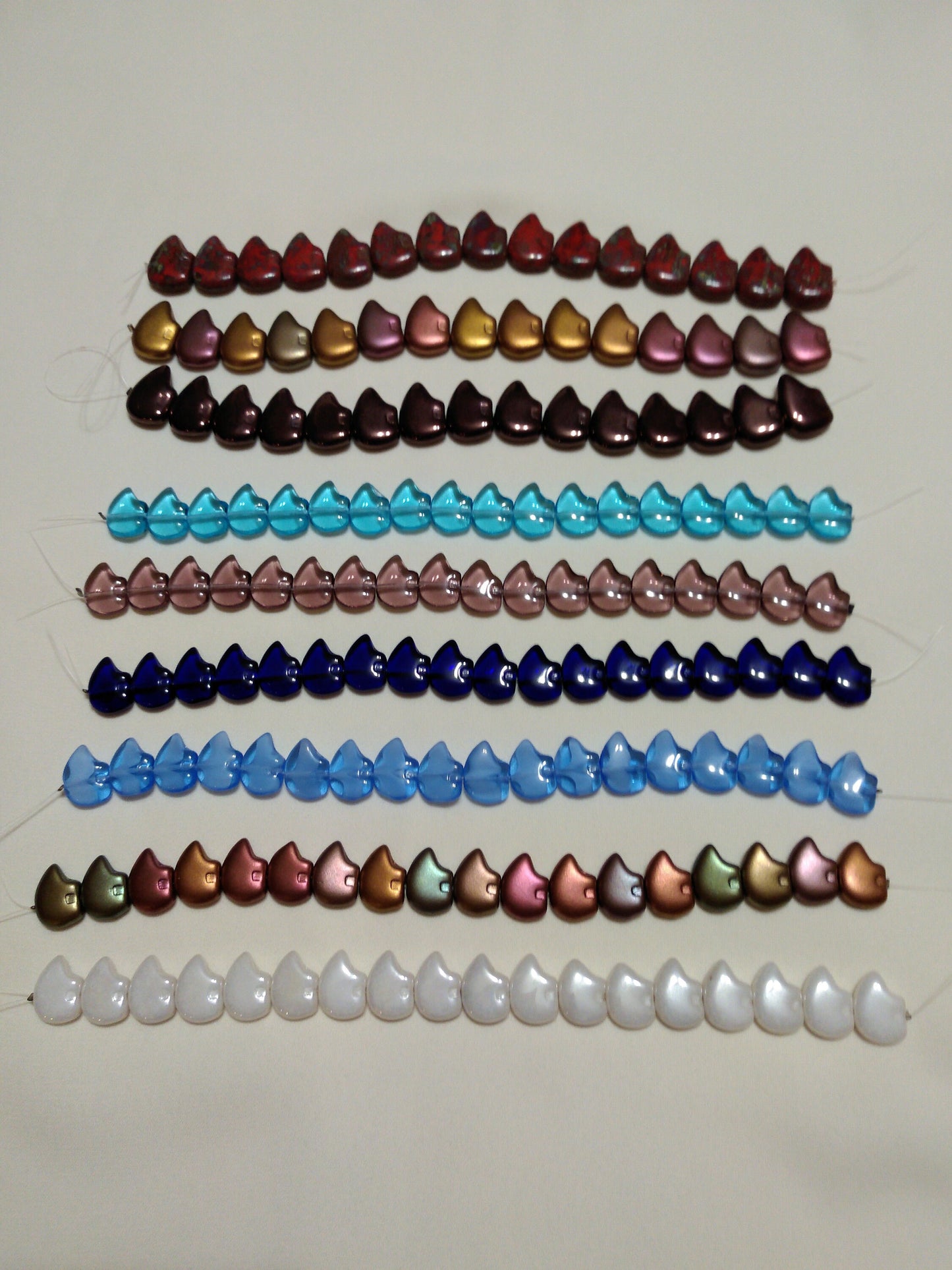Glass and stone pre strung Bear Beads 10mm x 15mm, 12mm x 18mm, for Necklaces, Beading, Bracelets, Earrings, Decorations