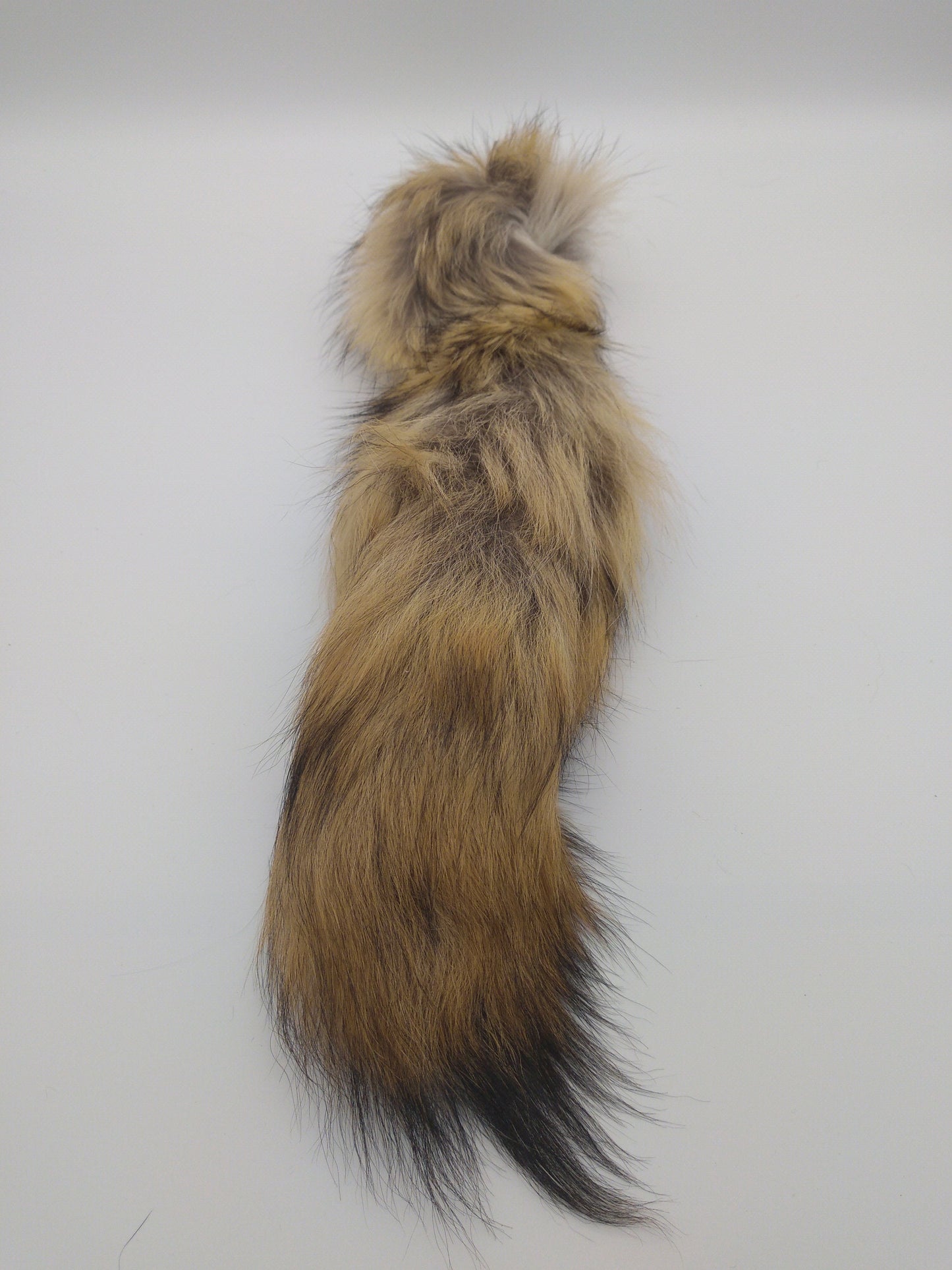 Brush Wolf Tail, Fox Pelt Tail, Keychain, 16 - 19" average length