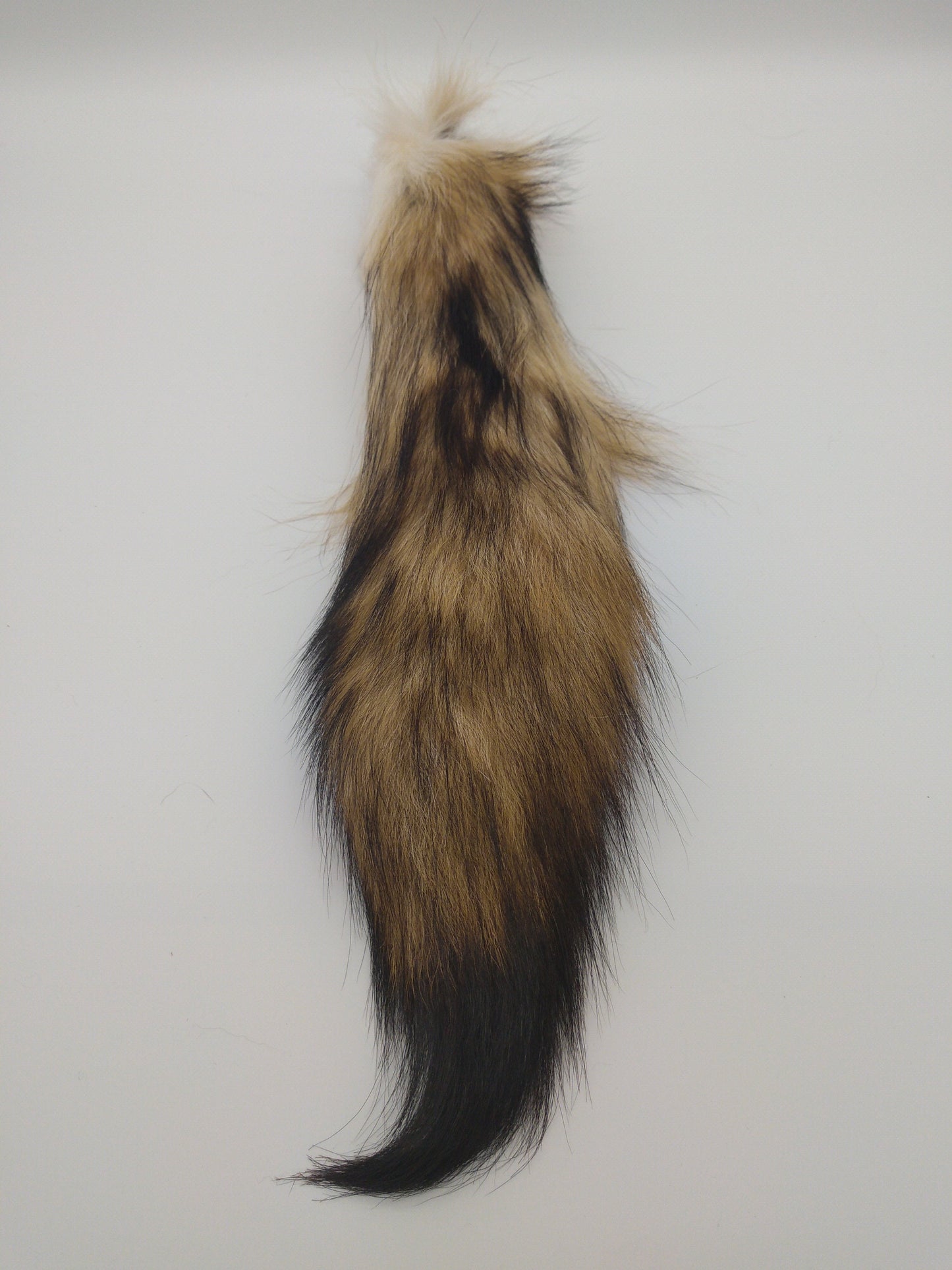 Brush Wolf Tail, Fox Pelt Tail, Keychain, 16 - 19" average length