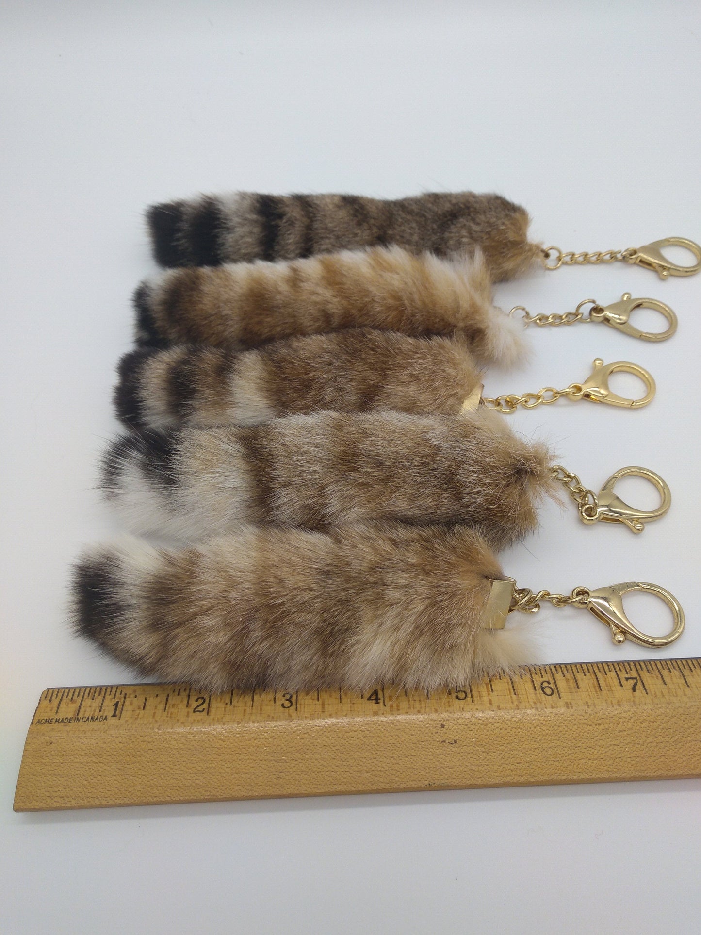 Ethically sourced Bobcat Tail mounted on Key Chain, for Keys, Decoration, Broaches, Hair