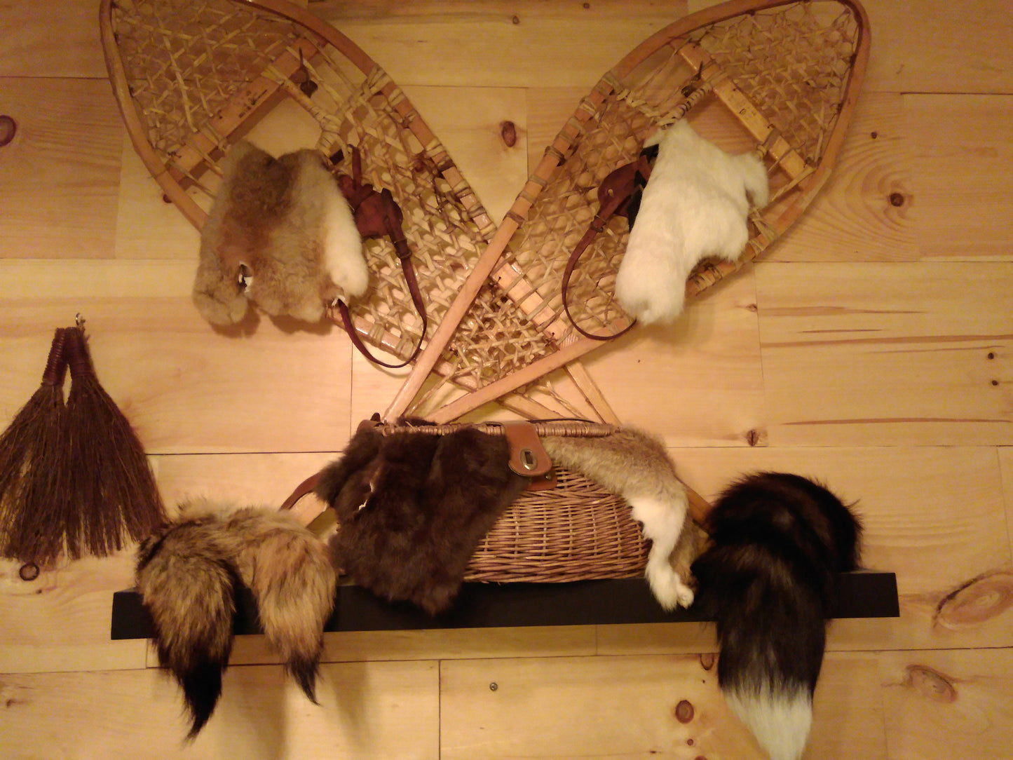Brush Wolf Tail, Fox Pelt Tail, Keychain, 16 - 19" average length