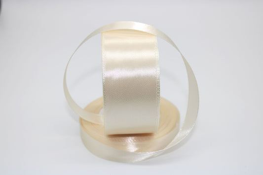 Cream, single face Ribbon available in 15, 20, 25, 40, and 50 mm for Ribbon Skirts, Shirts, Crafts, Weddings and gifts