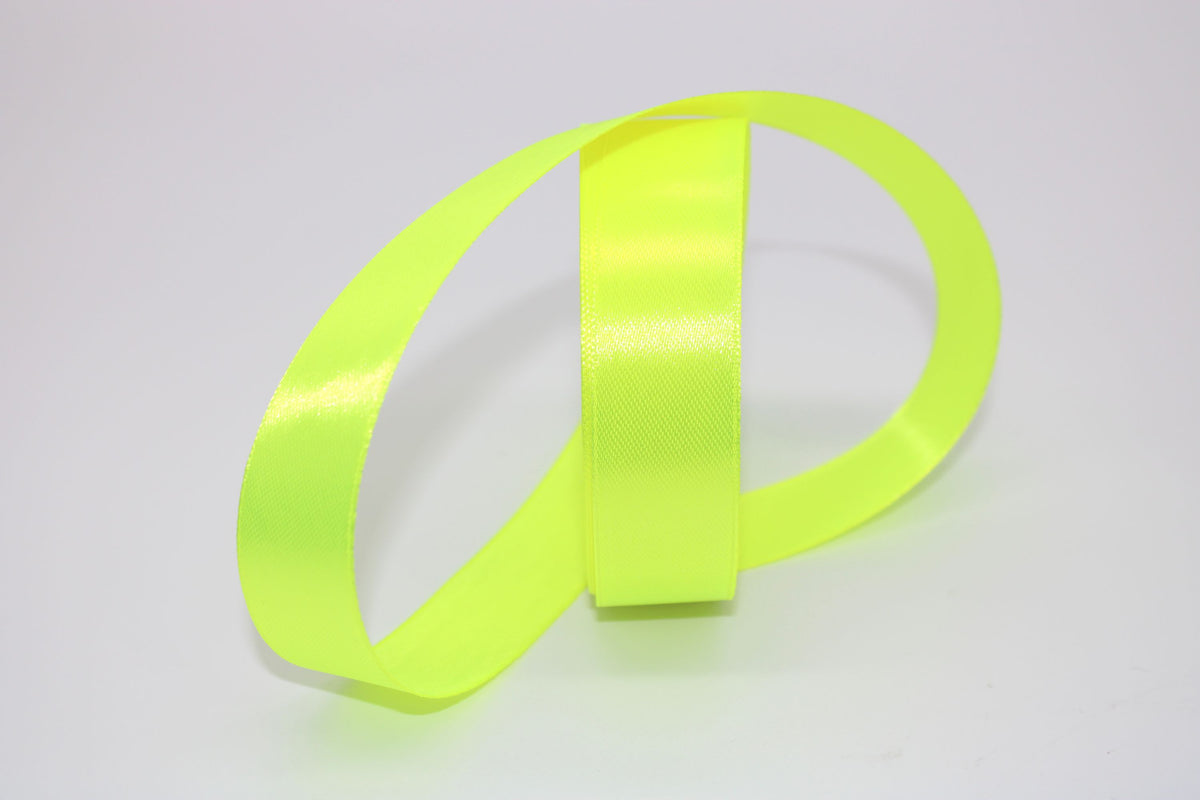 Single Ribbon Yellow Florescent Yellow, 10 single face Ribbon available in 15, 20, 25, 40 ...