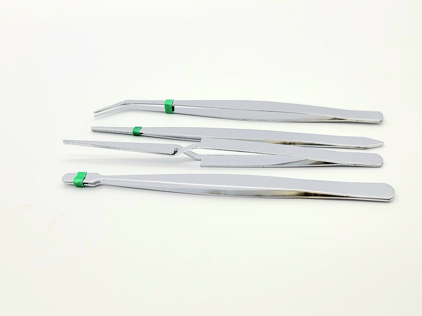 4 pc Tweezer Set for Jewelry, Beading, and Crafting