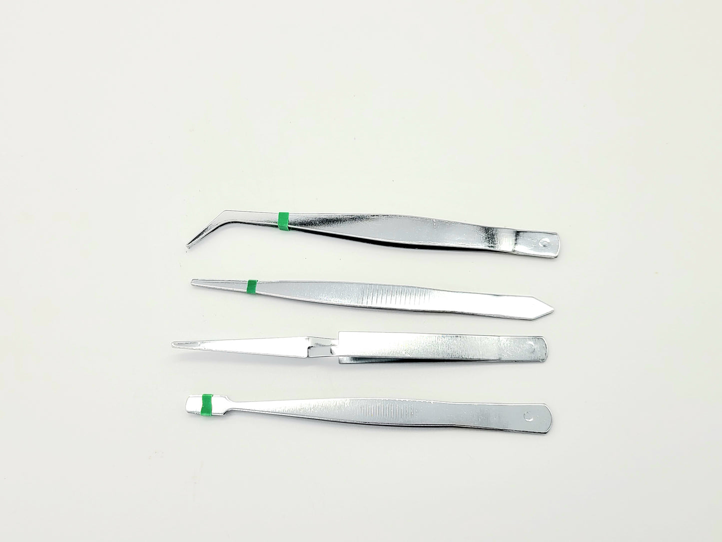 4 pc Tweezer Set for Jewelry, Beading, and Crafting