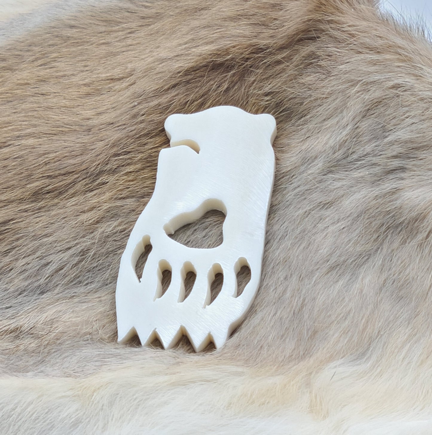 Bear Bone Pendant, Hand Carved 2" x 1 1/4"