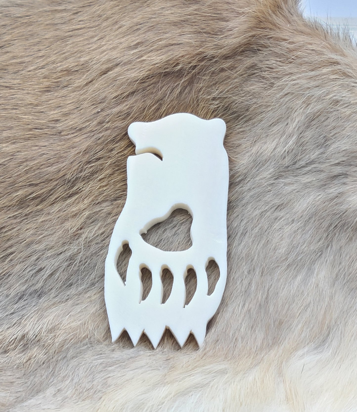 Bear Bone Pendant, Hand Carved 2" x 1 1/4"