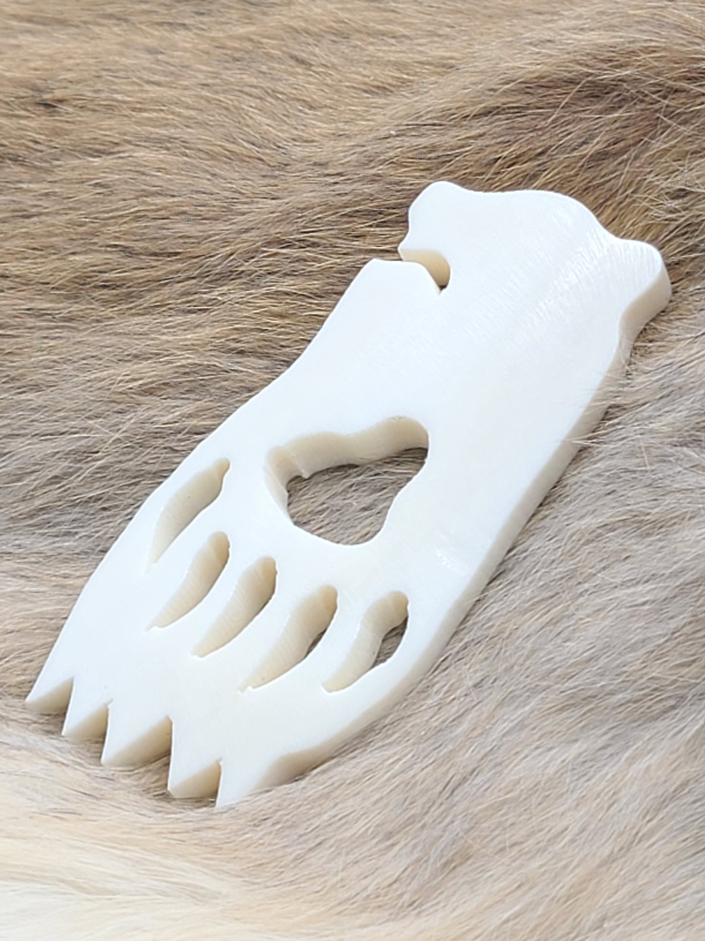 Bear Bone Pendant, Hand Carved 2" x 1 1/4"