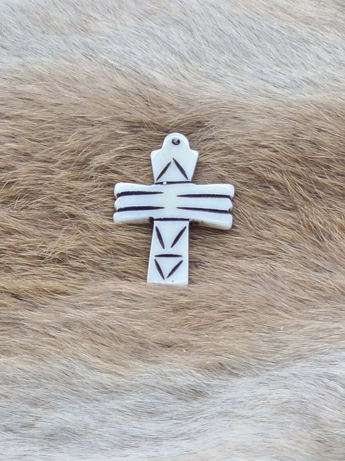 Bone pendant Small Cross, Hand Carved