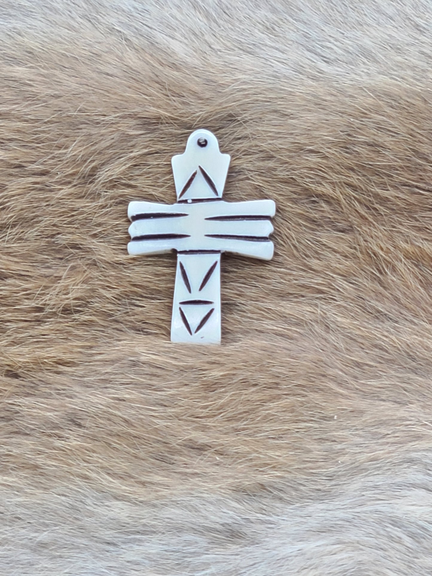 Bone pendant Small Cross, Hand Carved