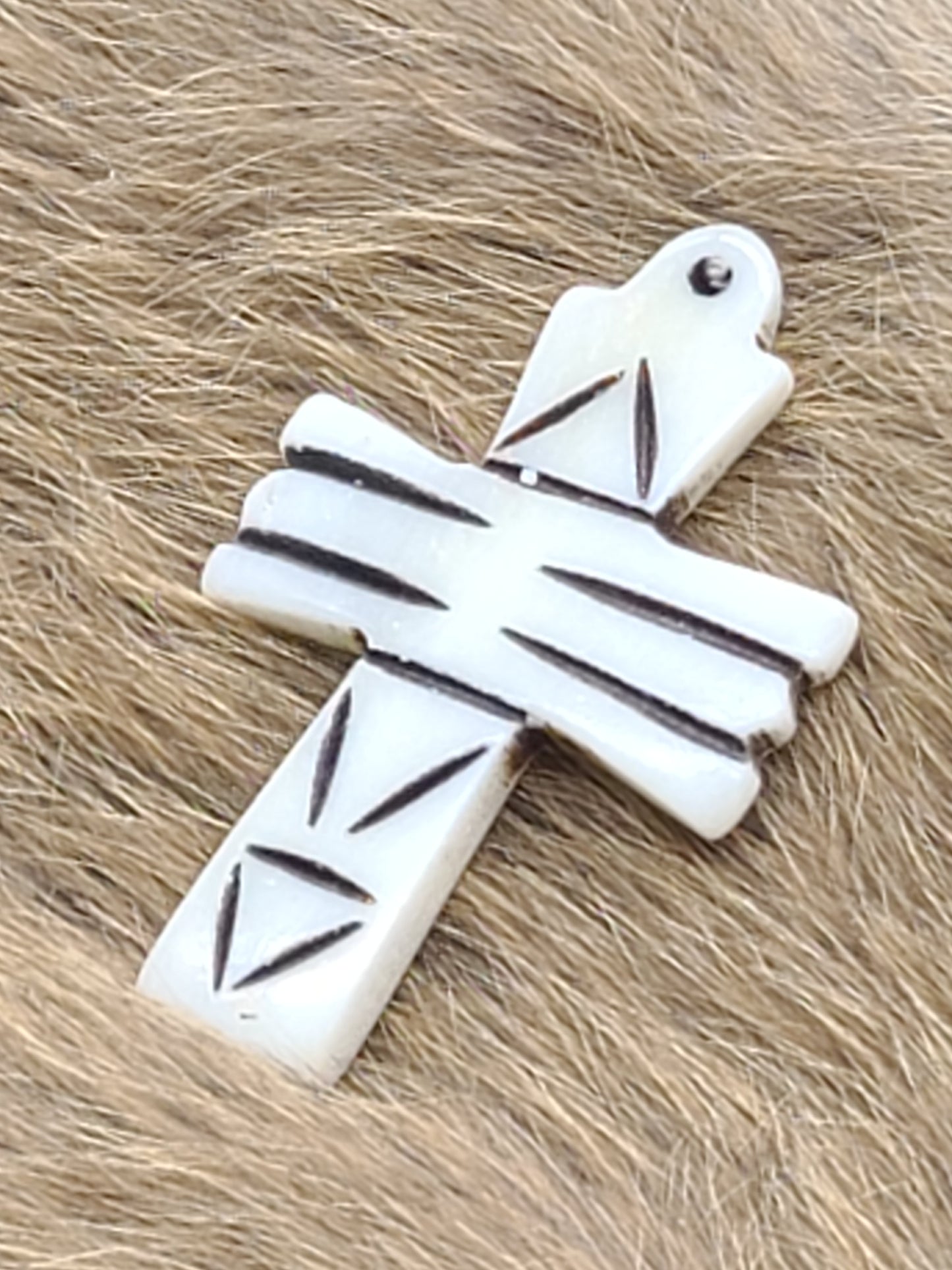 Bone pendant Small Cross, Hand Carved