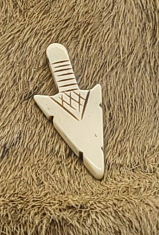 Arrowhead Pendant, Hand carved Cow Bone, 2" for Choker, Necklace or Decoration