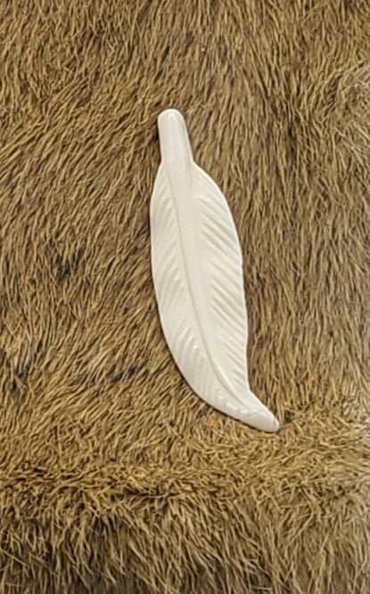 Cow Bone Hand Carved Feather Pendant for Necklaces, Earrings, Charms, Pendants, Regalia, Dreamcatchers, Decorations