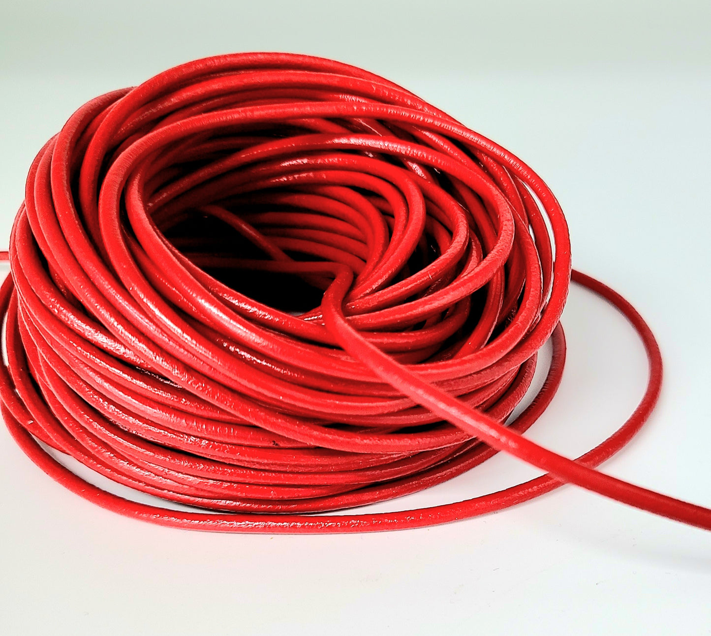 3mm Leather cord, sold by the yard, for Jewelry, crafts, binding, Red, Black, natural