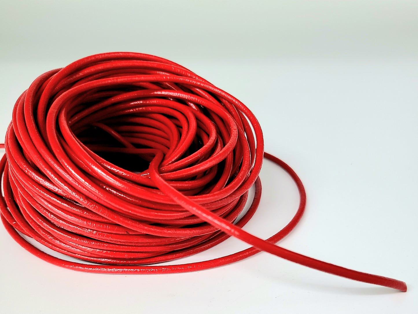 3mm Leather cord, sold by the yard, for Jewelry, crafts, binding, Red, Black, natural