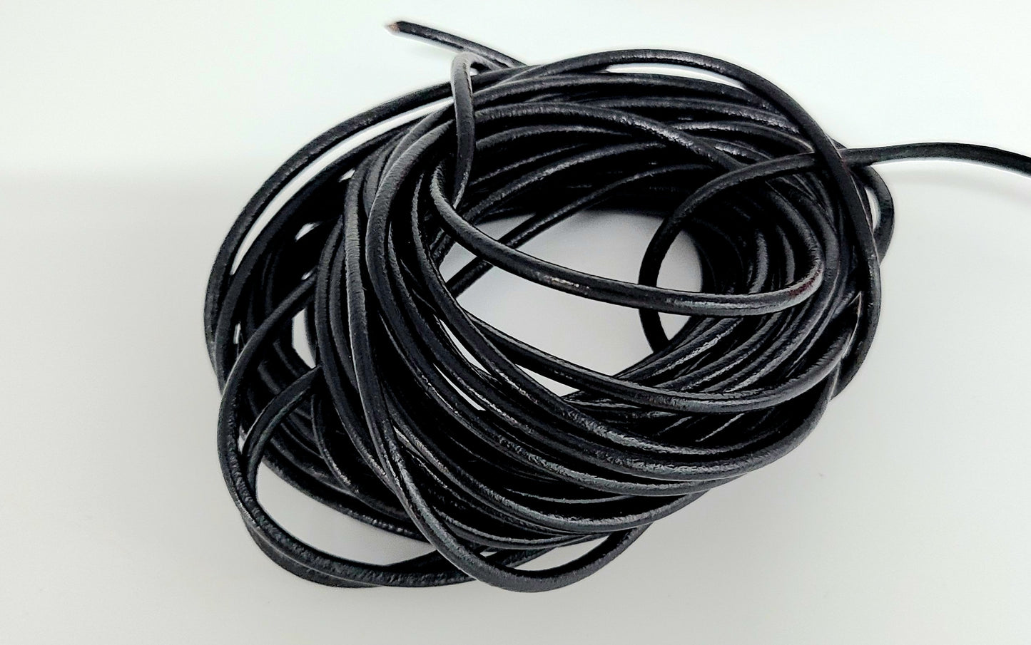 3mm Leather cord, sold by the yard, for Jewelry, crafts, binding, Red, Black, natural