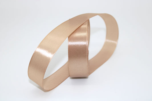 Light Brown, 22,  Single face Ribbon available in 15, 20, 25, 40, and 50 mm for Ribbon Skirts, Shirts, Crafts, Weddings and gifts