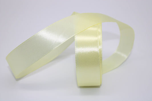 Creamy Yellow, 24,  Single face Ribbon available in 15, 20, 25, 40, and 50 mm for Ribbon Skirts, Shirts, Crafts, Weddings and gifts