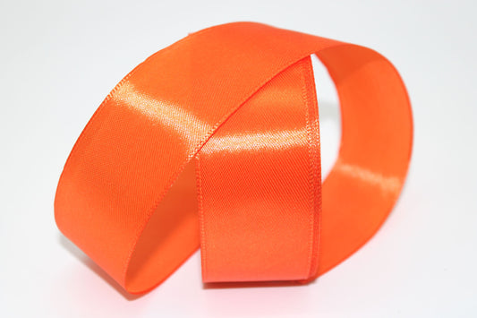 Florescent Orange, 31,  Single face Ribbon available in 15, 20, 25, 40, and 50 mm for Ribbon Skirts, Shirts, Crafts, Weddings and gifts