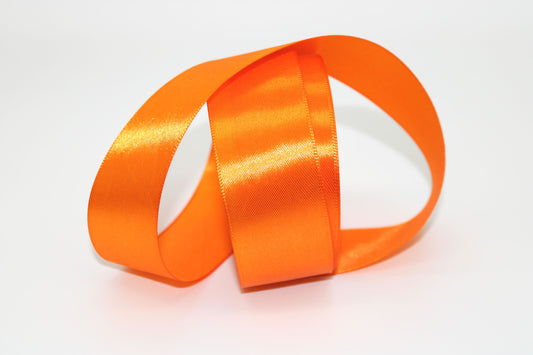 Orange, 08 single face Ribbon available in 15, 20, 25, 40, and 50 mm for Ribbon Skirts, Shirts, Crafts, Weddings and gifts