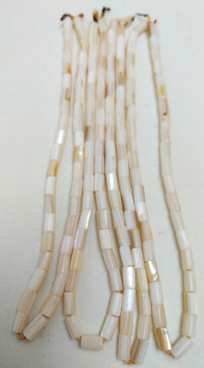 Genuine Clamshell Wampum (meaning straight white tubular bead) Beads ...