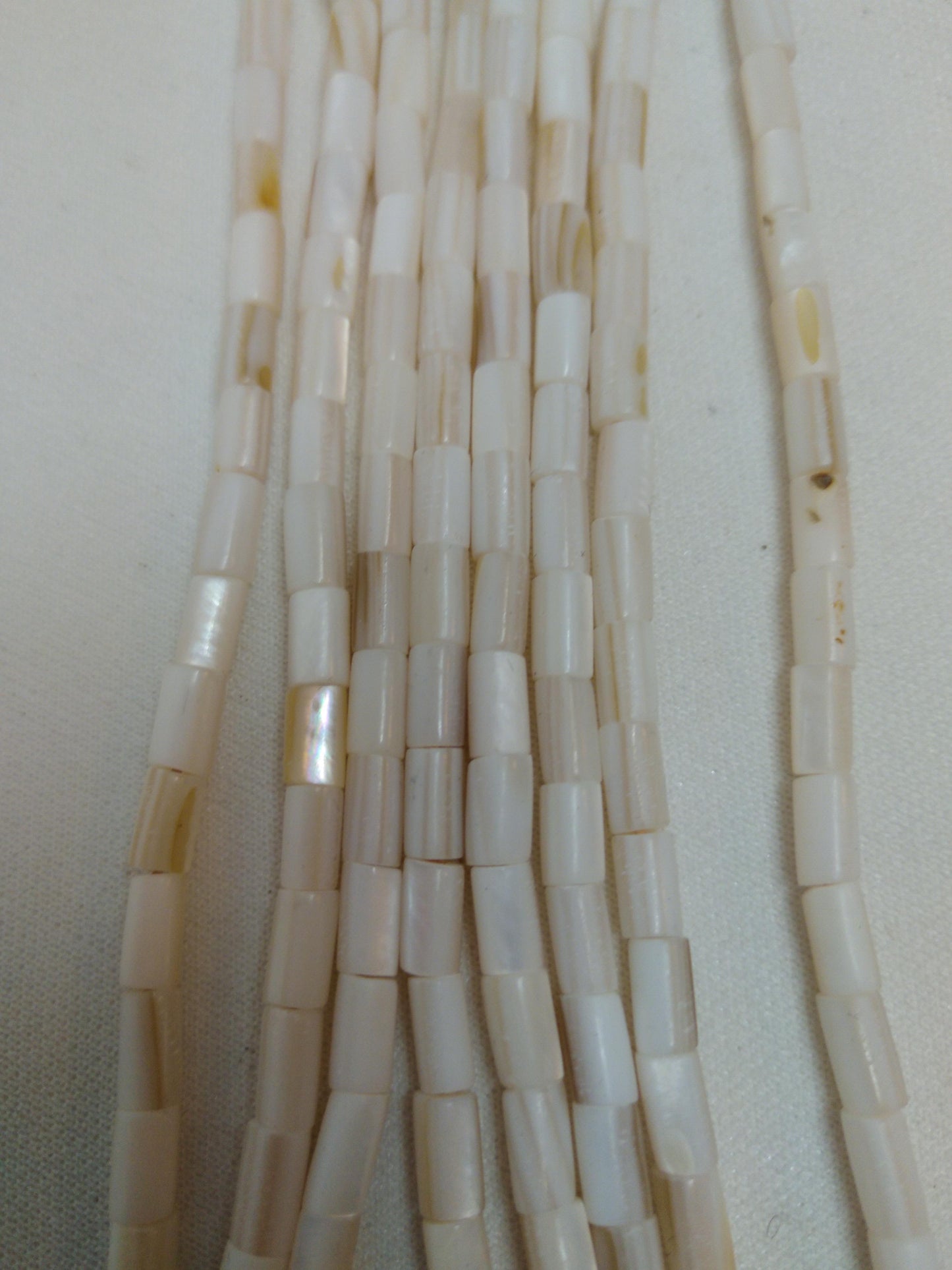 Genuine Clamshell Wampum (meaning straight white tubular bead) Beads