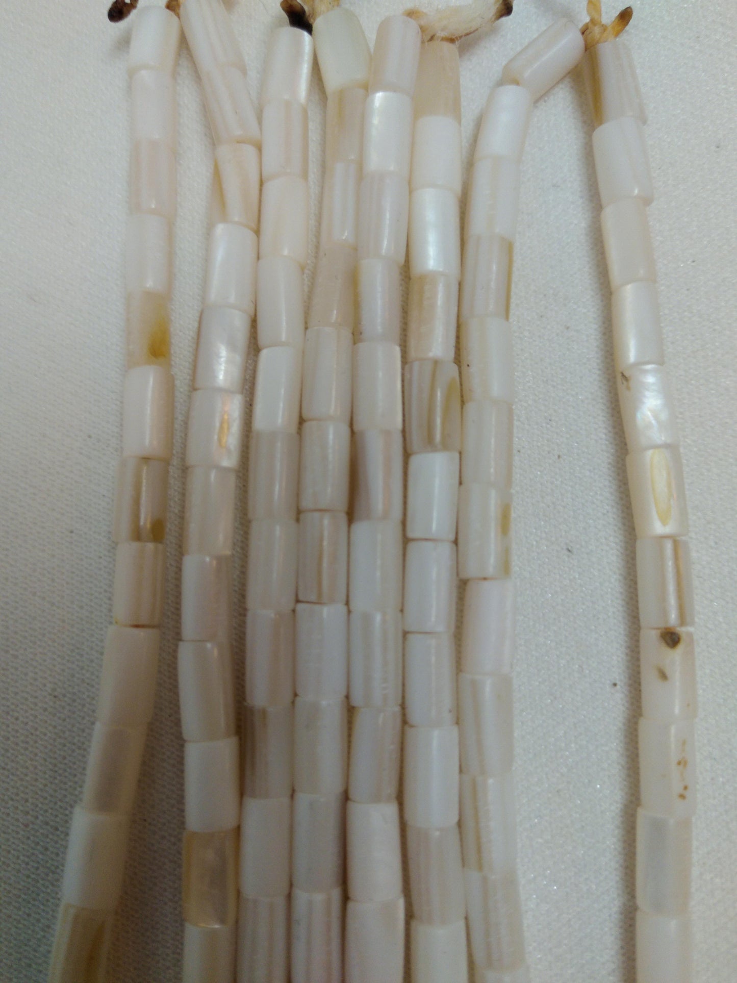 Genuine Clamshell Wampum (meaning straight white tubular bead) Beads