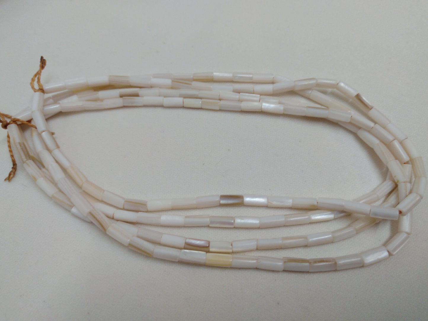 Genuine Clamshell Wampum (meaning straight white tubular bead) Beads