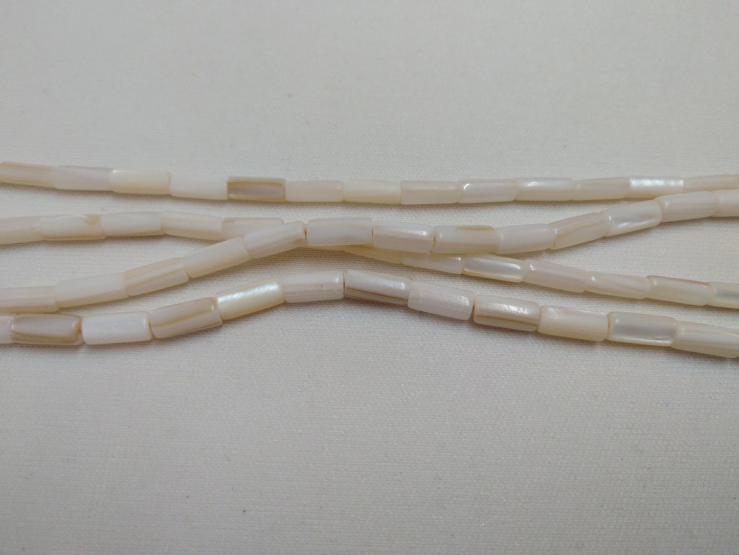 Genuine Clamshell Wampum (meaning straight white tubular bead) Beads