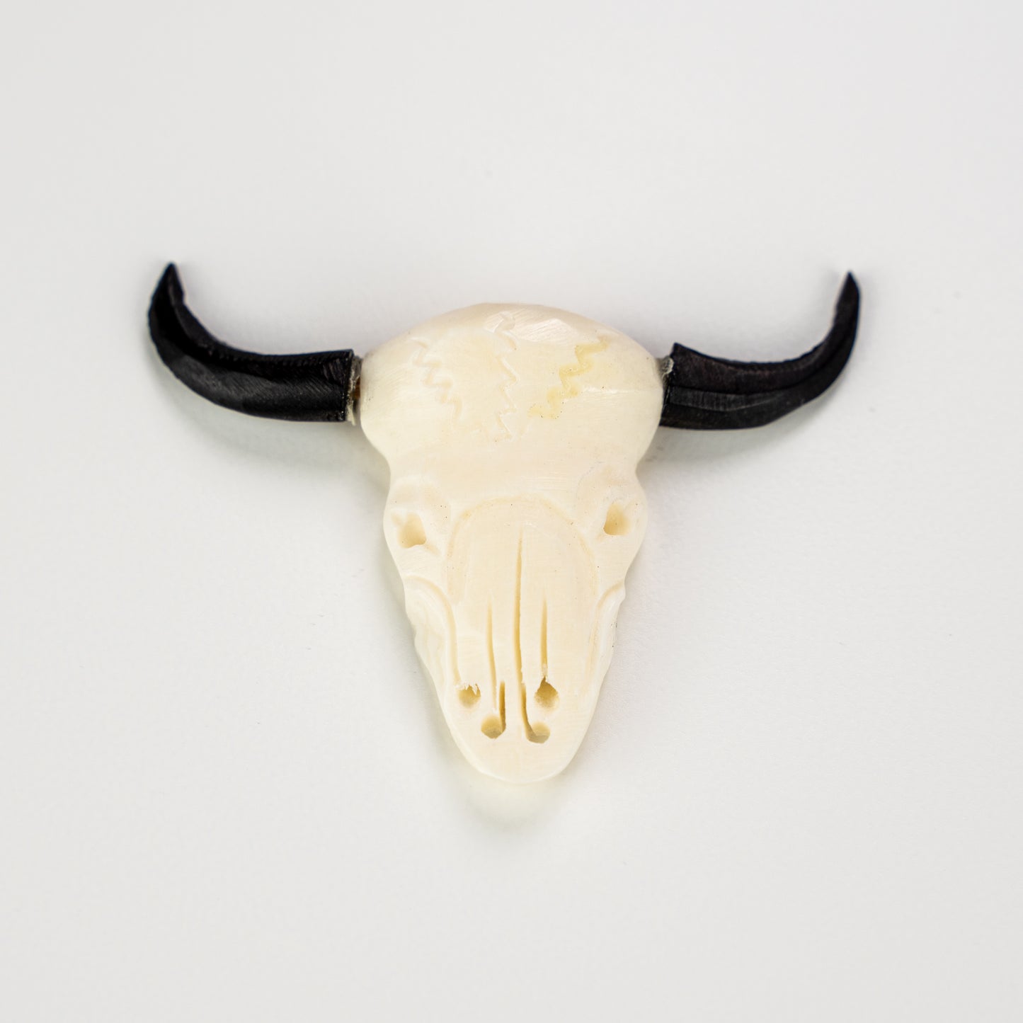 Buffalo Skull, Pendant, Hand Crafted, Choker or Necklace, Cow Bone, Carved