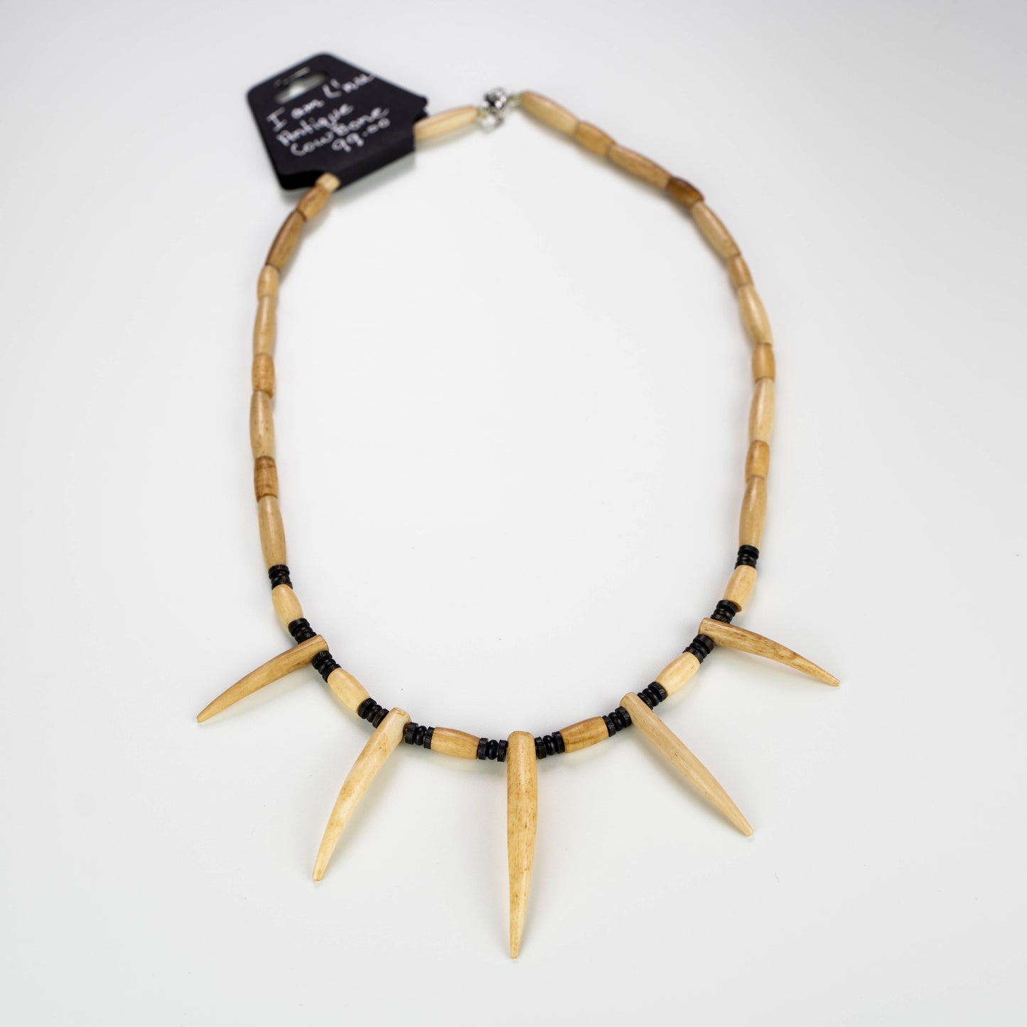 Talon Necklace, Authentic made, 20-24" necklace, Talons carved from Cow Bone or Black Buffalo Horn, Indigenous Made