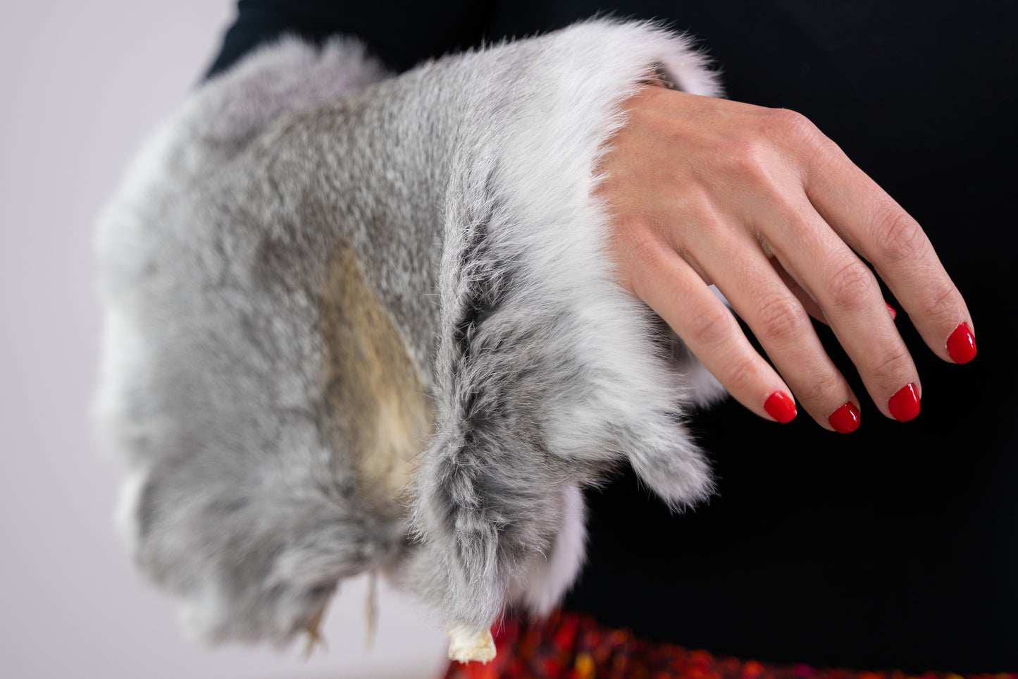 Fur Tanned Rabbit Pelt, Grey or White. Full Pelt for Mitts, Scarves, Decoration, Liners, Hats, Coats