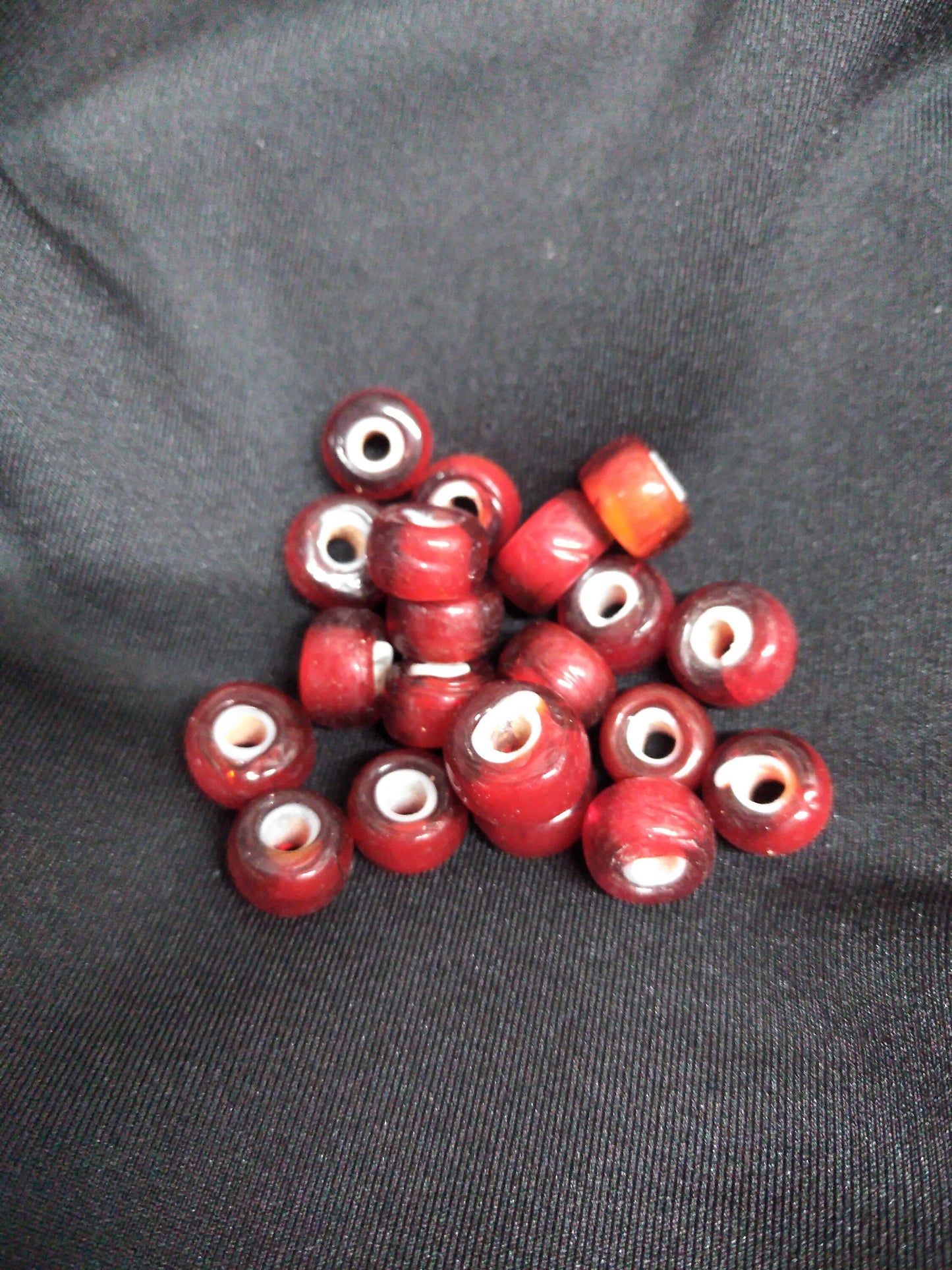 Trade Beads 9 mm x 20 pieces per pack, aka White Heart Beads, Glass, Cold Rolled, Hand crafted for Necklaces, Bracelets, Crow Beads, Earrings, Trailing, Decoration