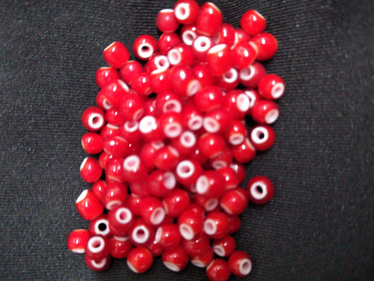 Trade Beads 4mm  aka White Heart Beads, Glass, Hand cut, Cold Rolled for Necklaces, Earrings, Bracelets, Spacer Beads, Beading, Decoration