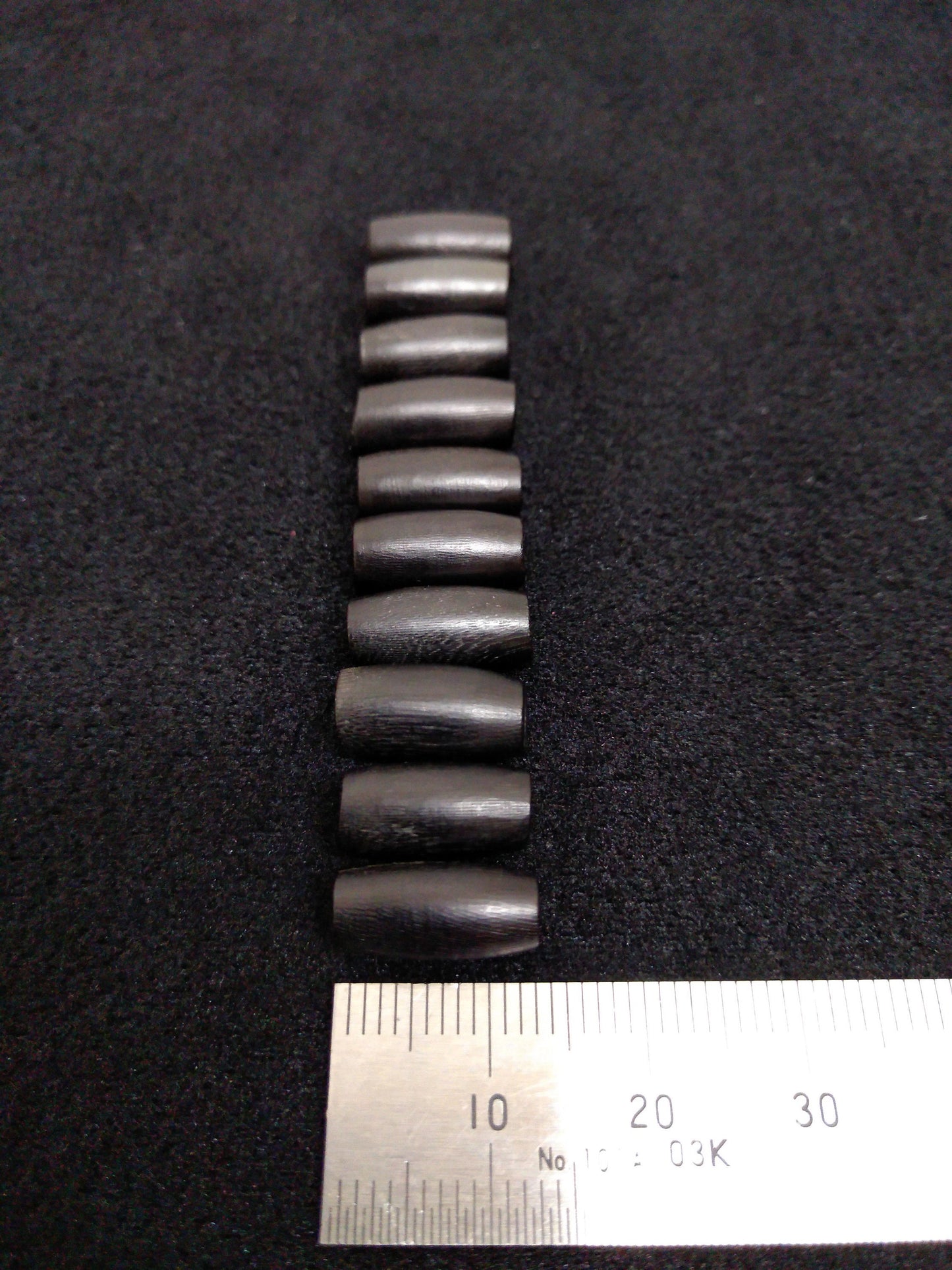 Hair Pipes, Black Buffalo Horn, Beads, Hand Crafted, package of 10, 1/2"- 2"