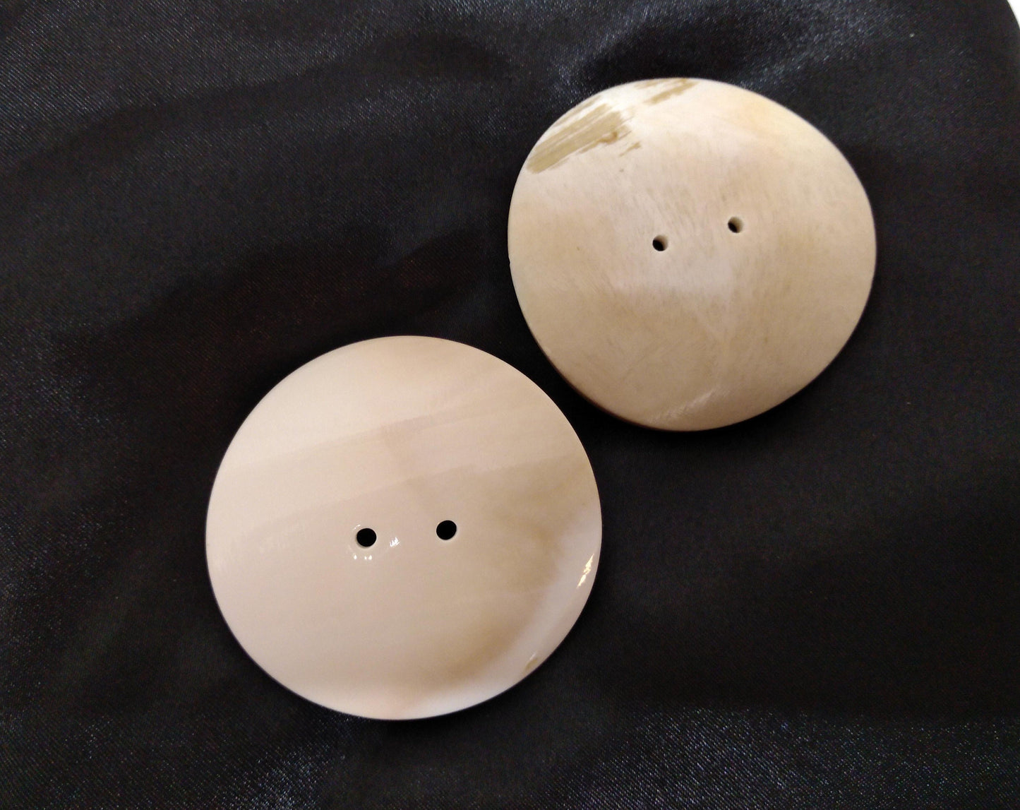 Shell Disc Buttons 1", 1.5", 2" or 2.5" each for Regalia, Button Blankets, Shawls, Macrame, Hats, and Broaches or Clasps