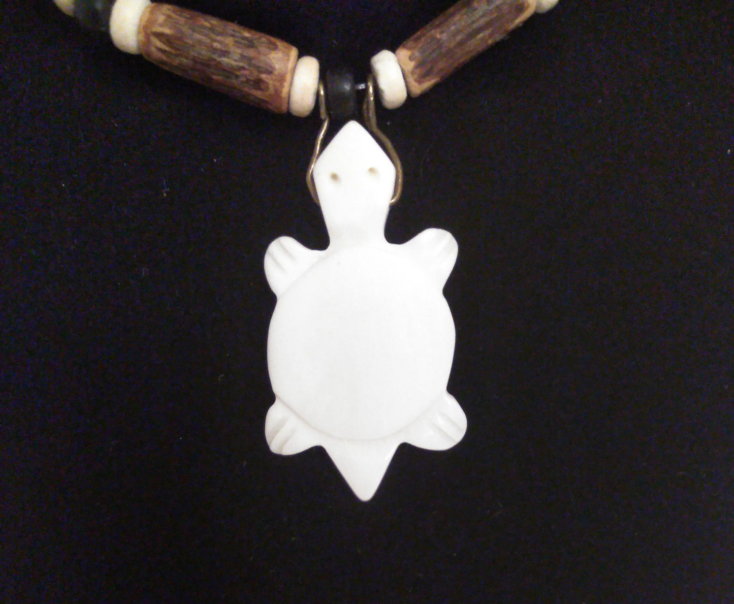 Bear, Turtle, or Wolf Cow Bone Necklace Cow Bone, Wood 18" or custom size