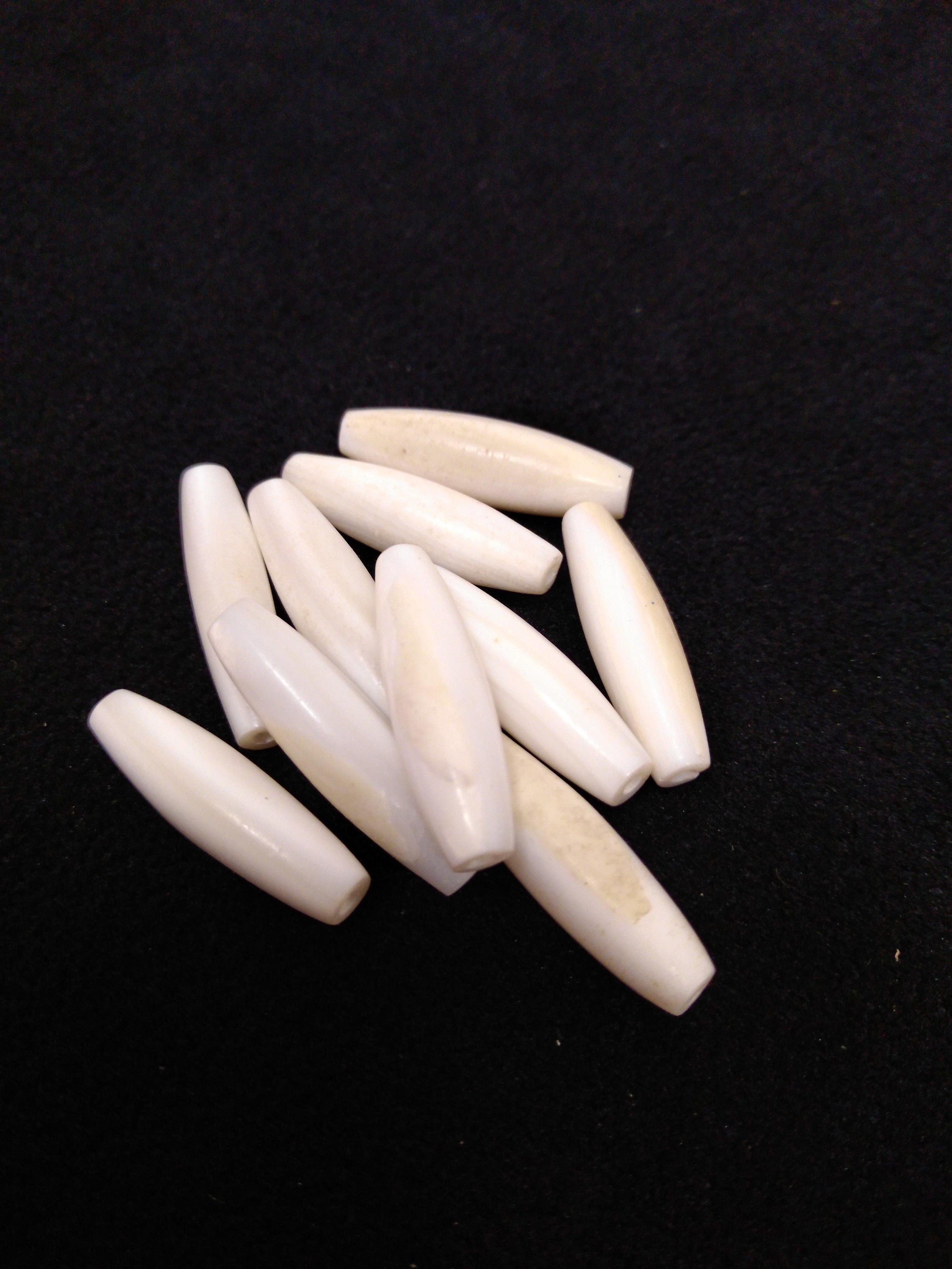 Fresh Water Clam Shell, Hand Crafted Hair Pipes Bead, 1/2