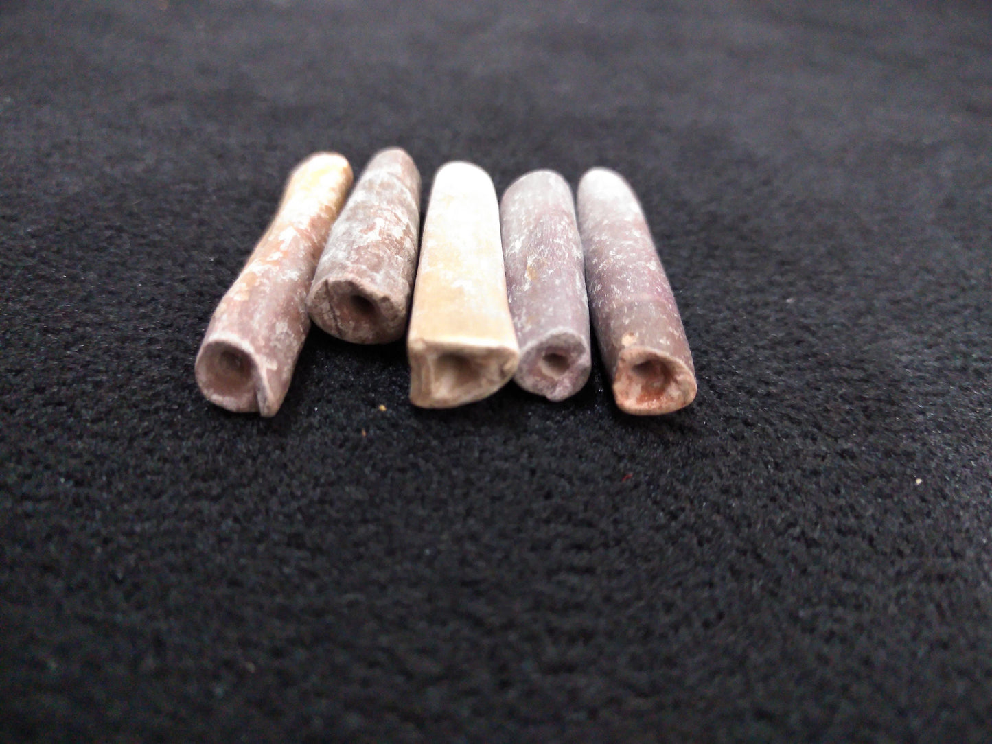 Bead Hand Crafted Hair Pipes Natural Soft Stone stripes/mottled, various sizes, package of 5