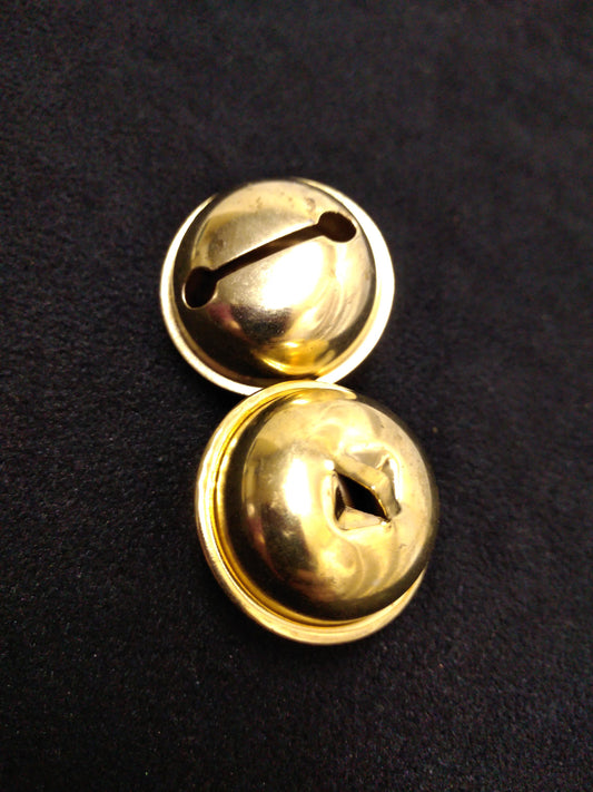 Metal Jingle Bells 1 1/4" Diameter Brass coated, for use on Regalia, Decorations, Jingle Dress, Christmas