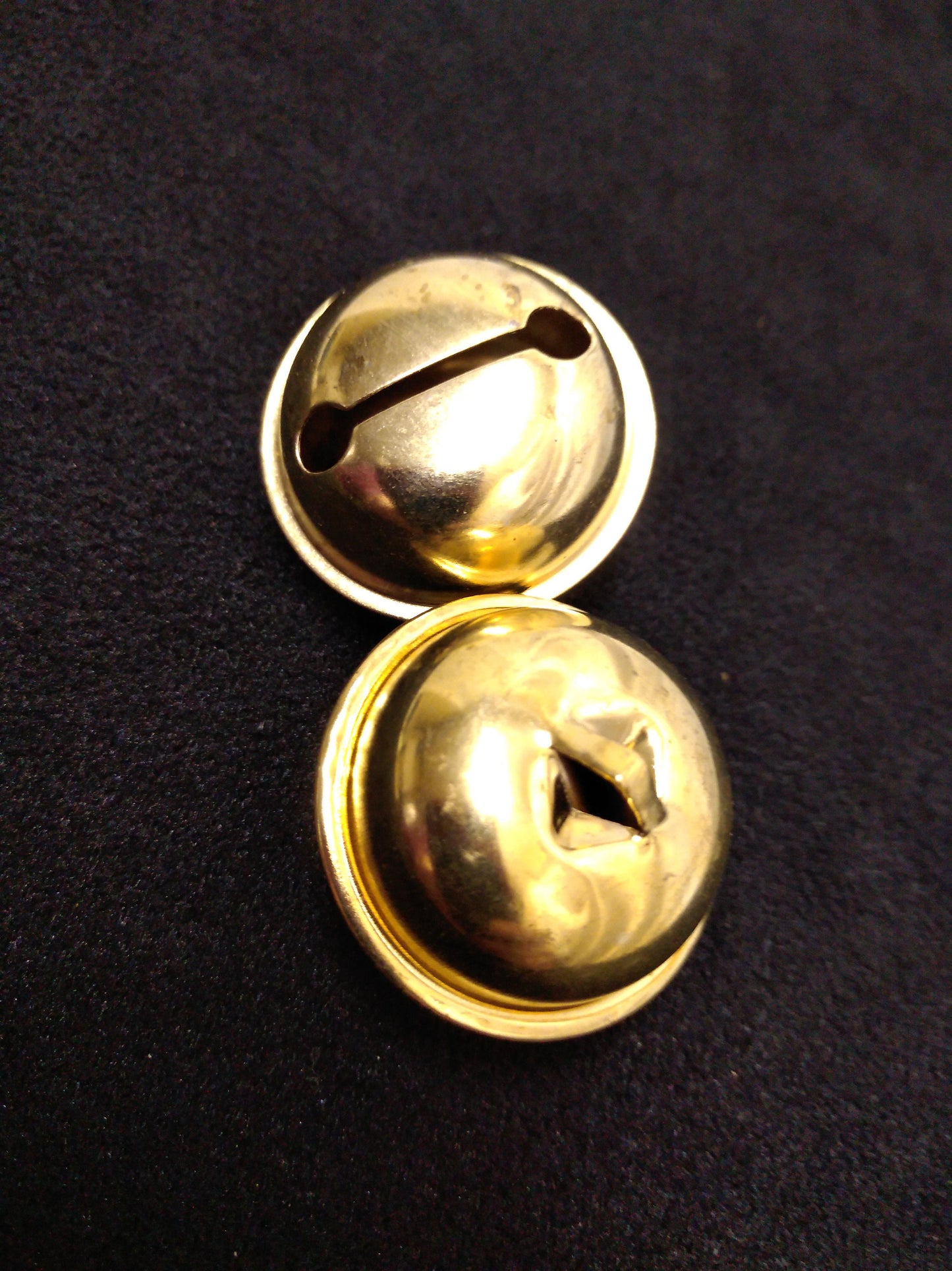 Metal Jingle Bells 1 1/4" Diameter Brass coated, for use on Regalia, Decorations, Jingle Dress, Christmas