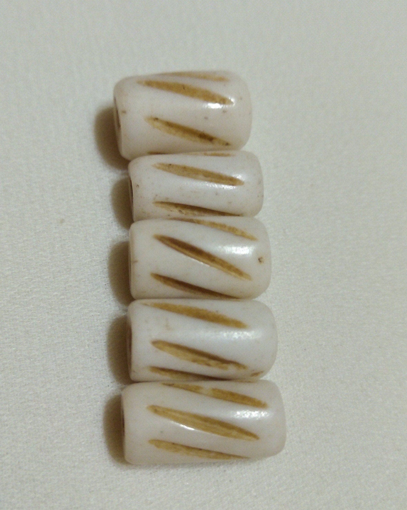 Hand carved Cow Bone Beads 6mm x 11mm  packages of 10, 20 and50 for Necklaces, Bracelets, Earrings, Chokers, Breast Plates, Arm Bands